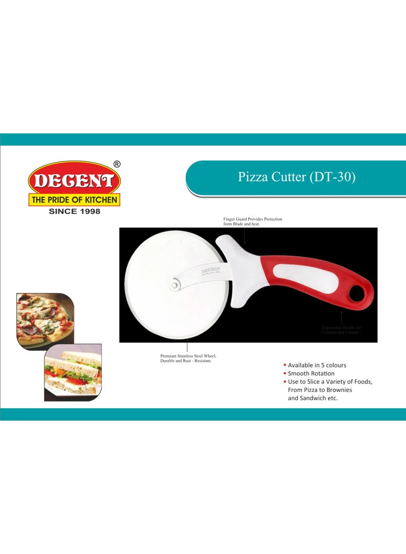 Decent Stainless Steel Pizza Cutter | 4 Inch (10.16 cm) Wheel | 23.36 cm Length | Finger Guard & Ergonomic Handle | Sharp Cutters, Pizza Wheel, Pizza Slicer - Non-Slip Handle - Dishwasher Safe - Image 5